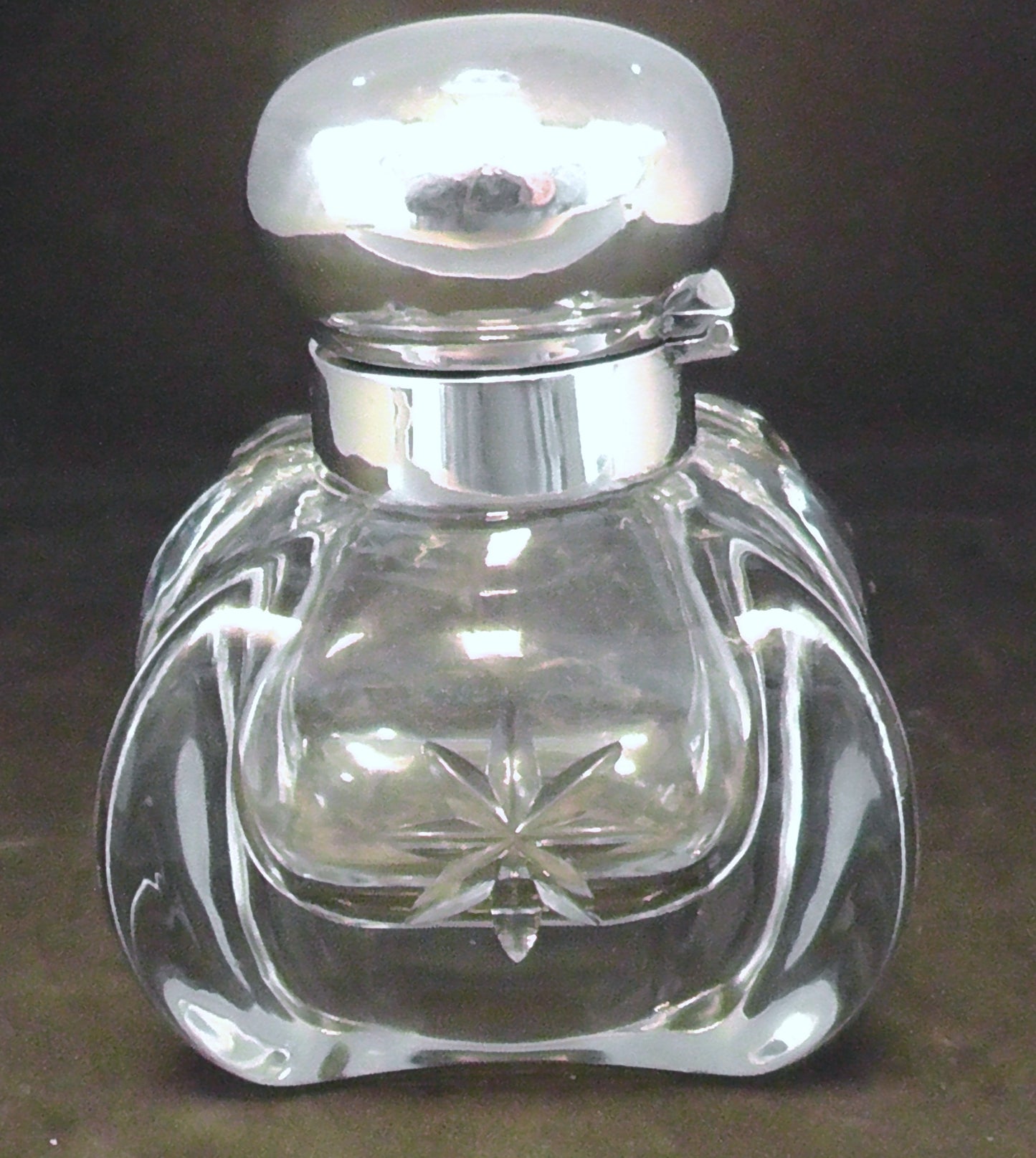Solid Silver Topped Inkwell dates 1902