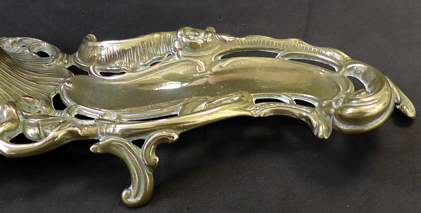 Antique Victorian/Edwardian Brass Bird Inkwell/Stand