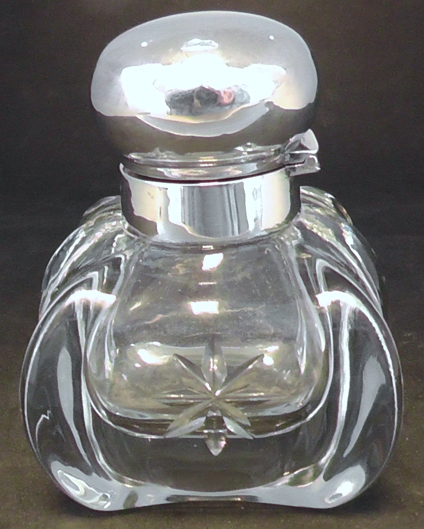 Solid Silver Topped Inkwell dates 1902