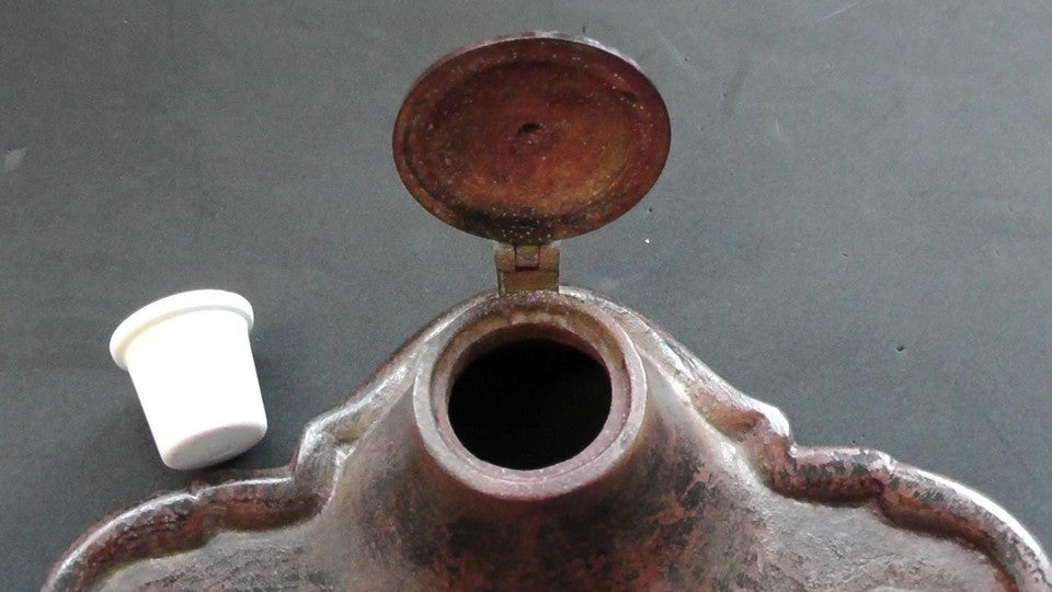 Antique Iron Inkwell