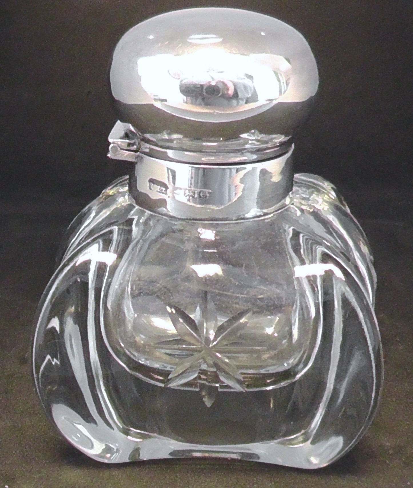 Solid Silver Topped Inkwell dates 1902