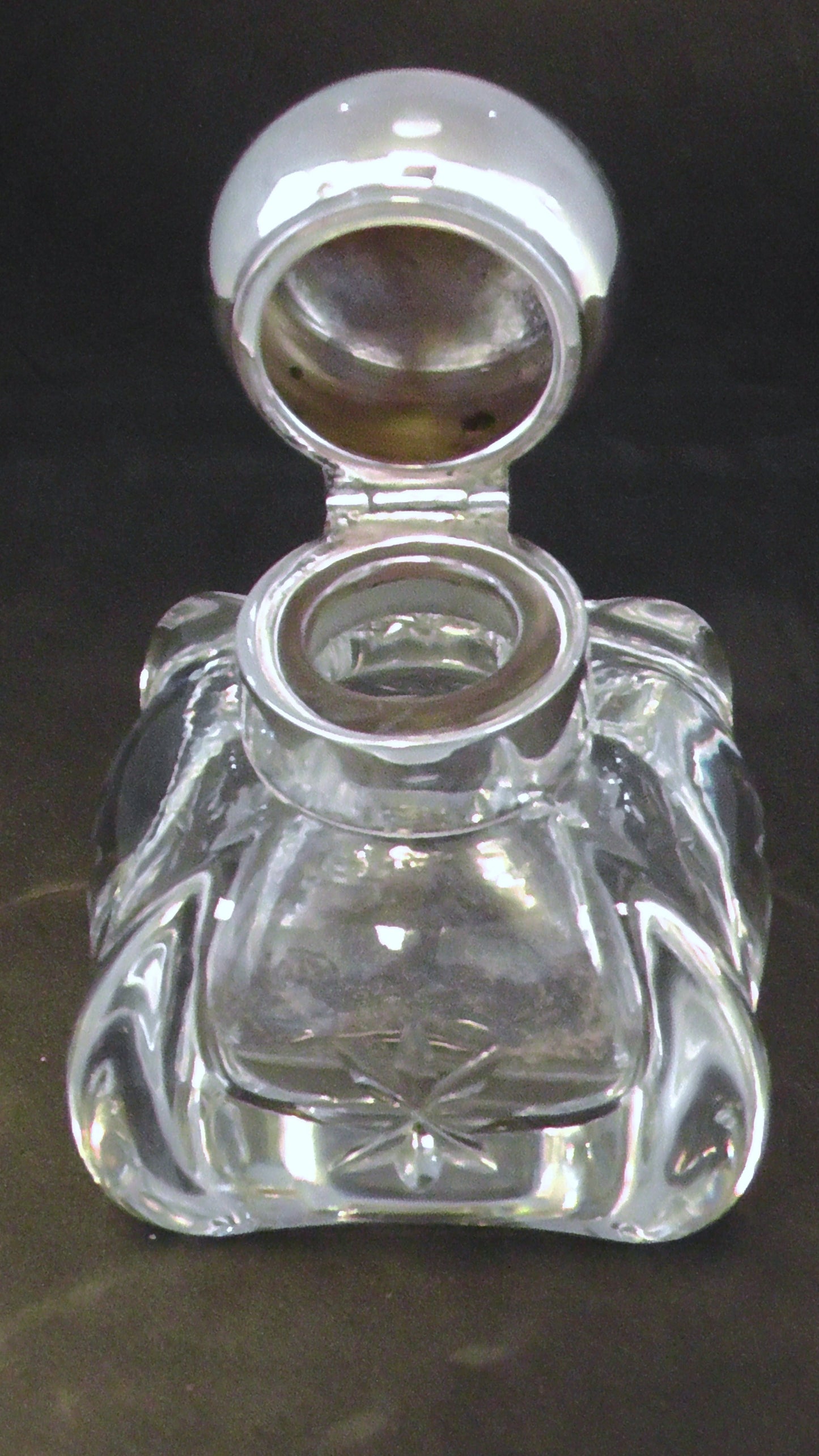 Solid Silver Topped Inkwell dates 1902