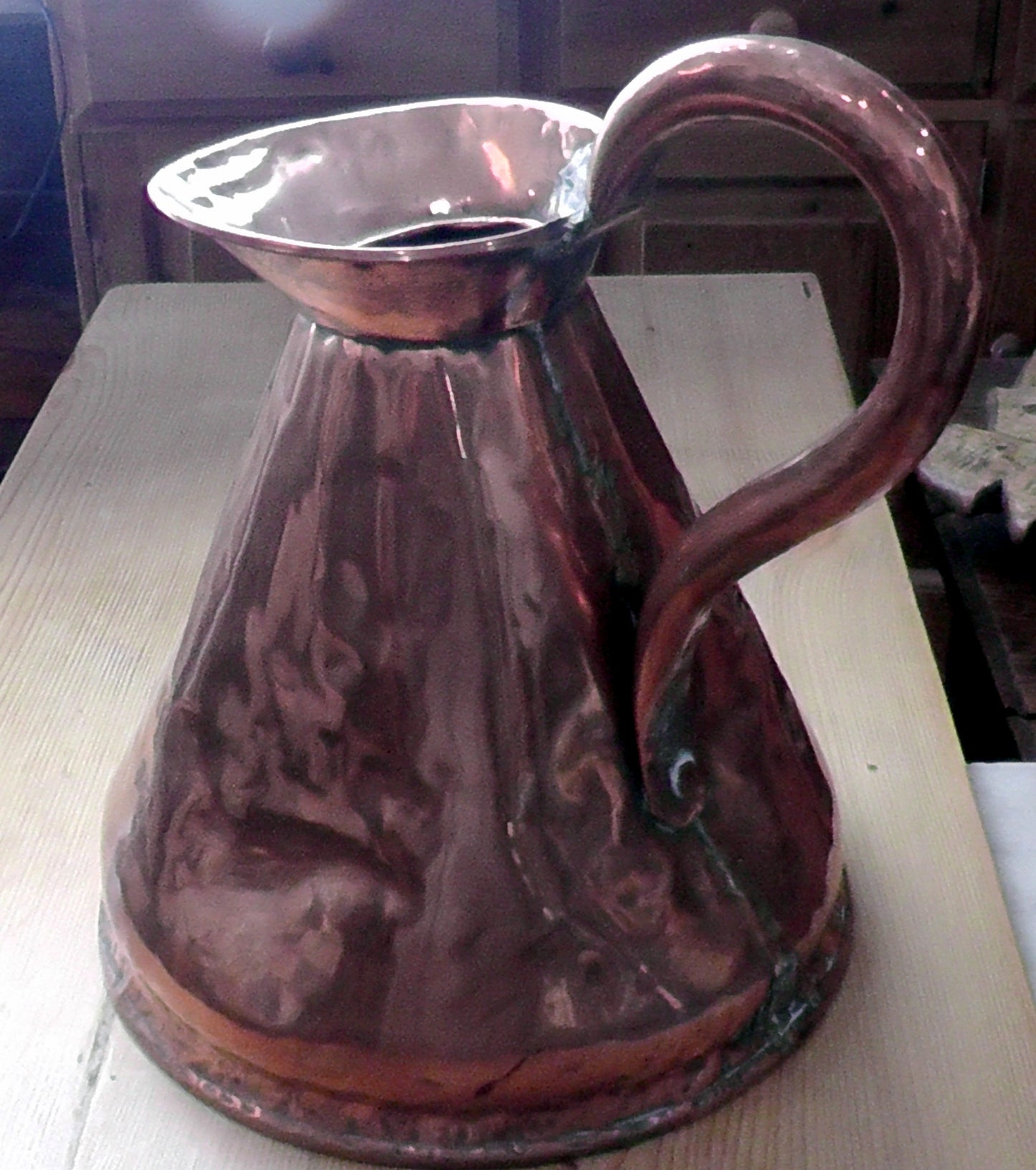 Victorian Copper 1 Gallon Large Flagon/Harvest Jug