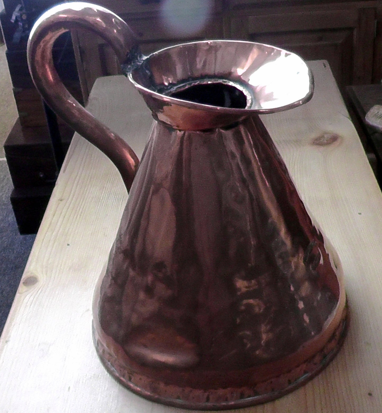 Victorian Copper 1 Gallon Large Flagon/Harvest Jug