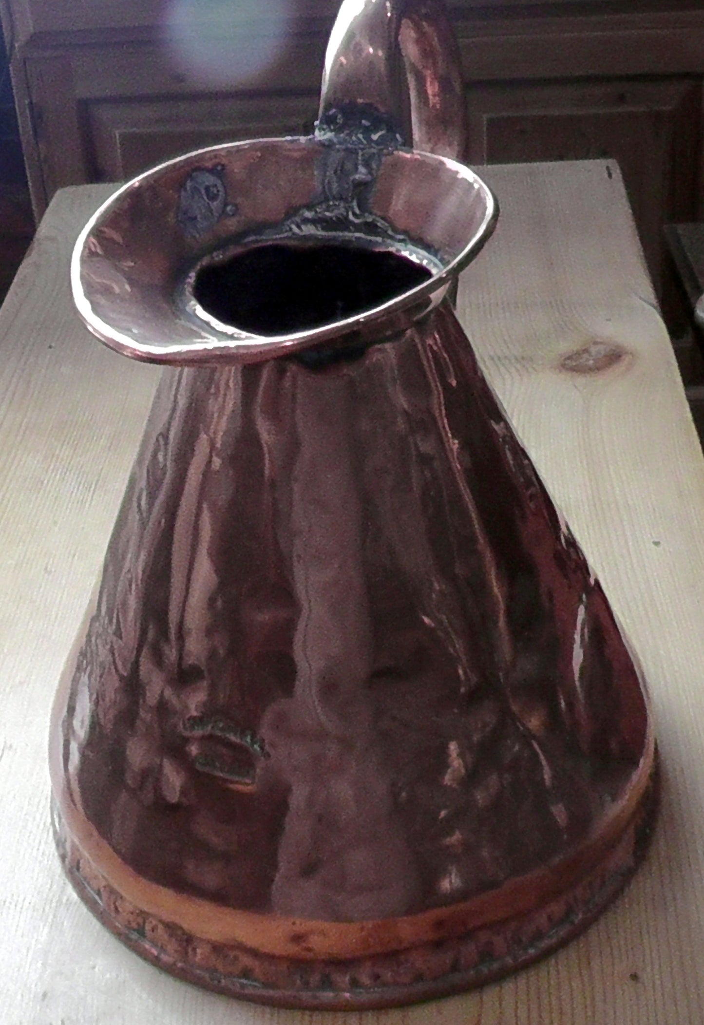 Victorian Copper 1 Gallon Large Flagon/Harvest Jug
