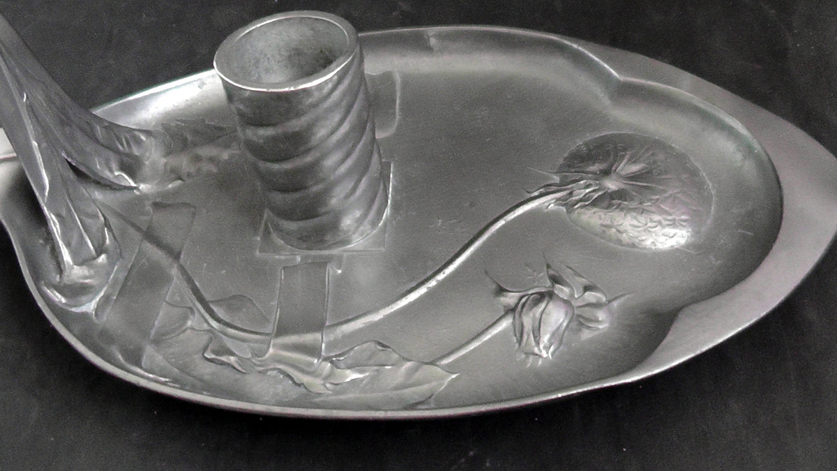 Kayzerzinn Art Nouveau Pewter Candle/Chamberstick #2