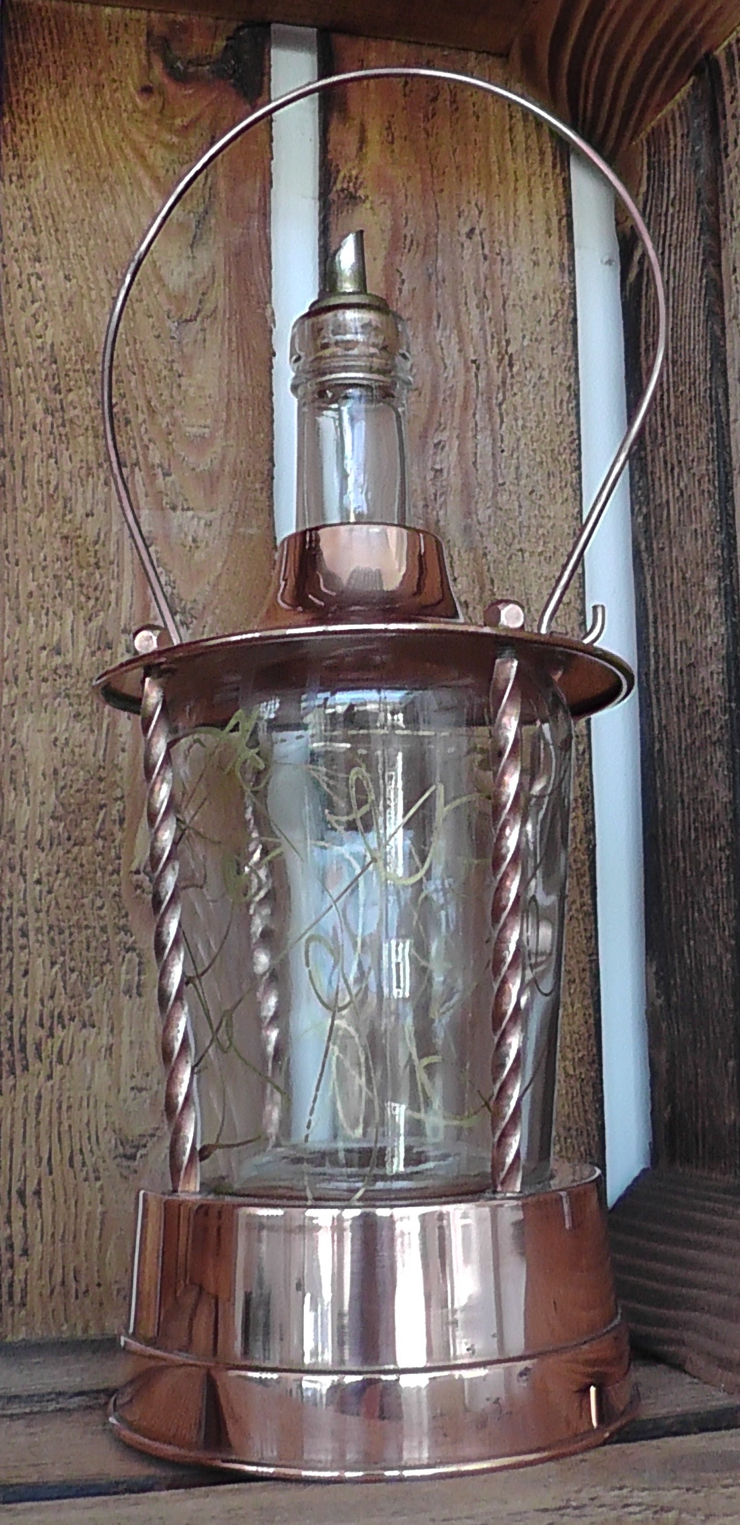 Vintage Mid Century Copper Musical Decanter in the form of a Lantern
