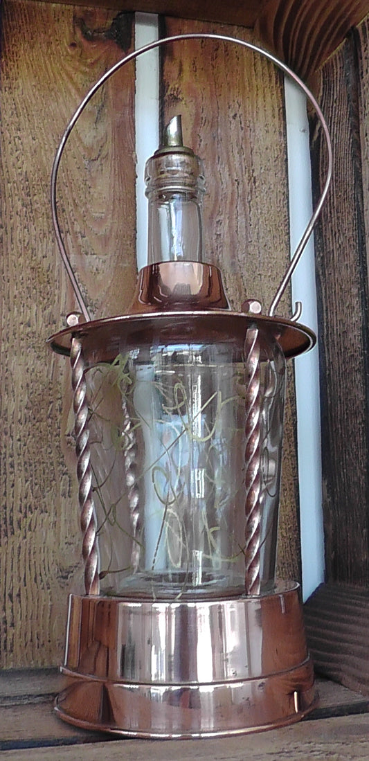 Vintage Mid Century Copper Musical Decanter in the form of a Lantern