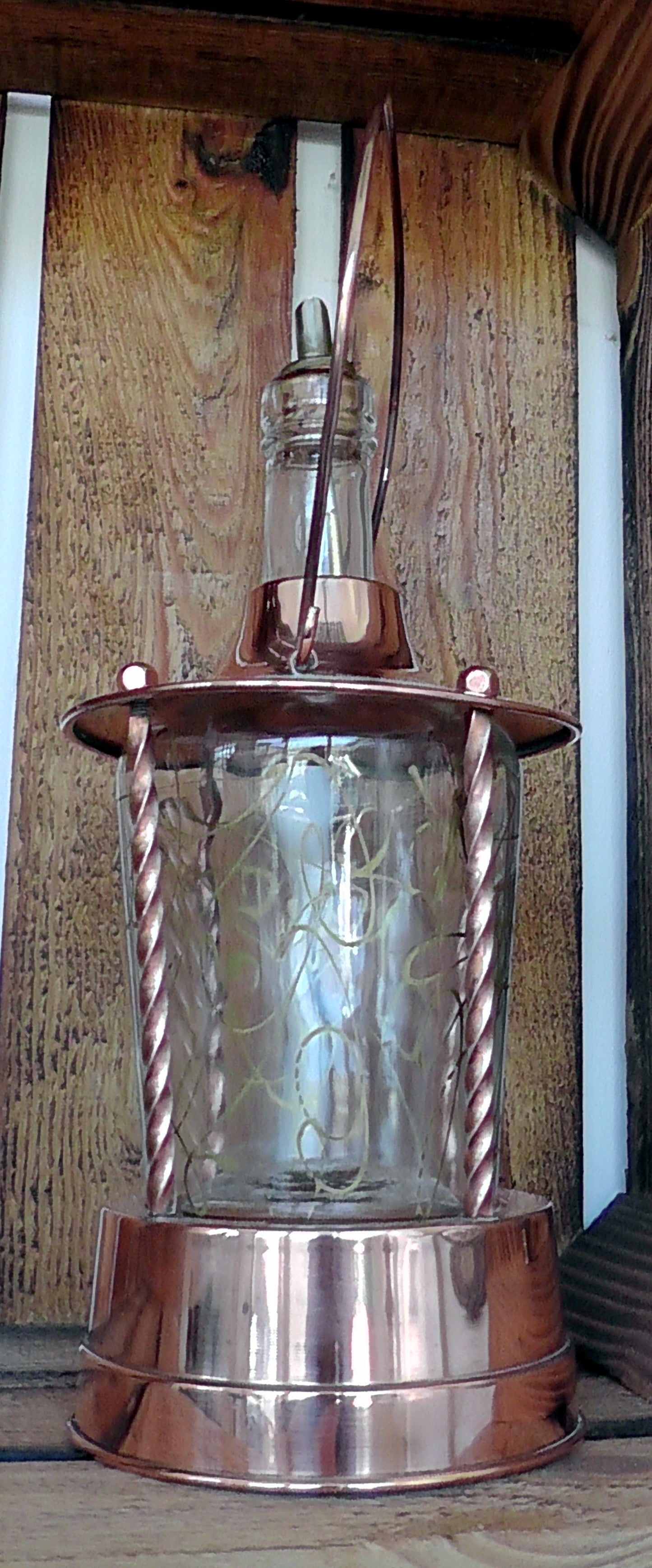 Vintage Mid Century Copper Musical Decanter in the form of a Lantern