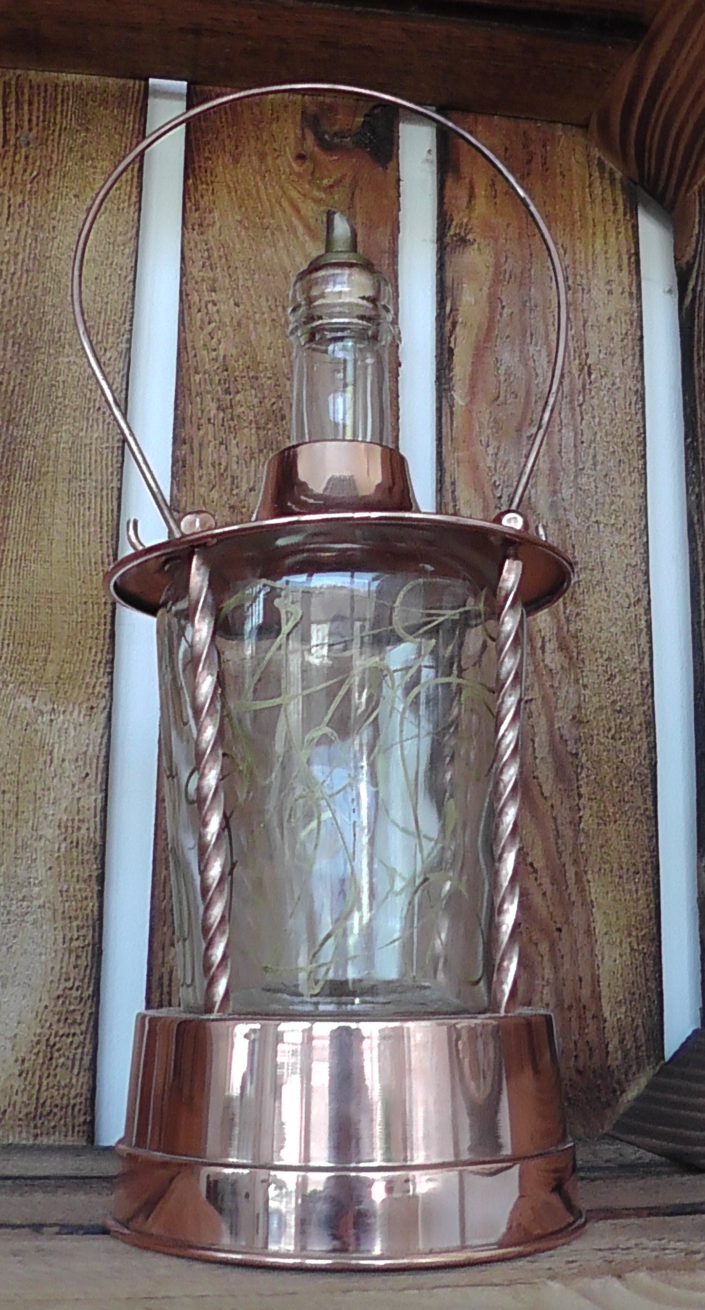 Vintage Mid Century Copper Musical Decanter in the form of a Lantern