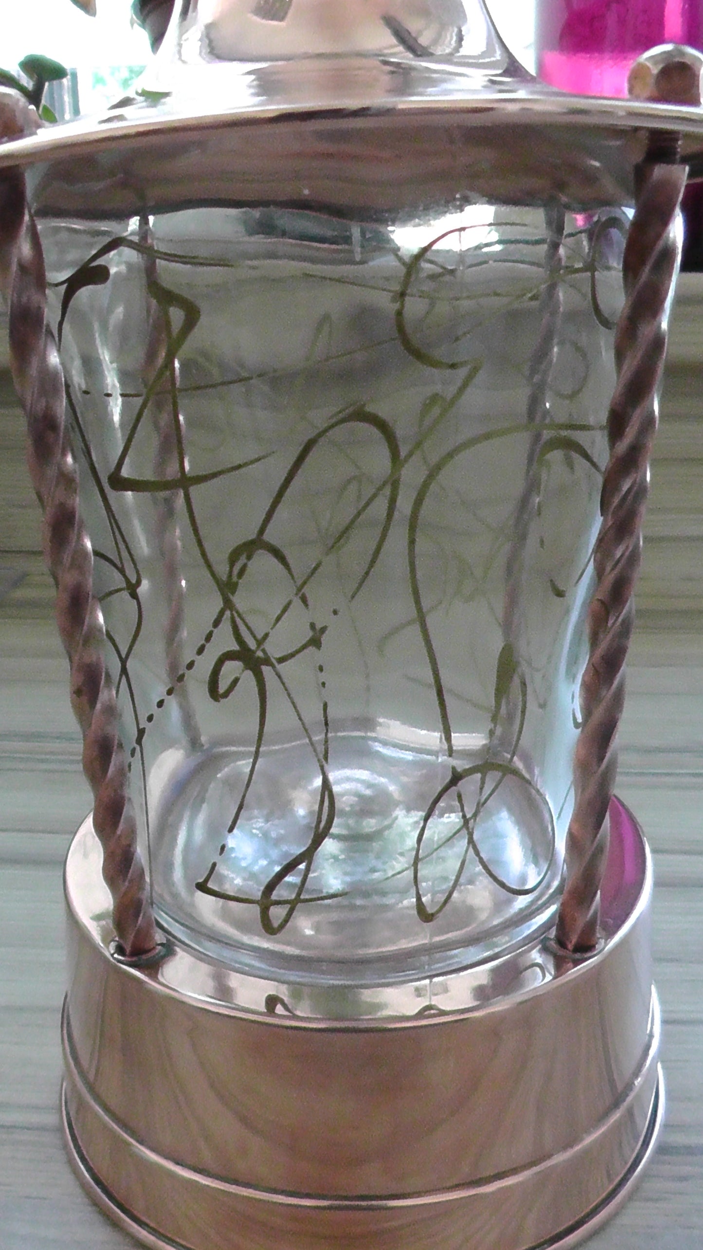 Vintage Mid Century Copper Musical Decanter in the form of a Lantern