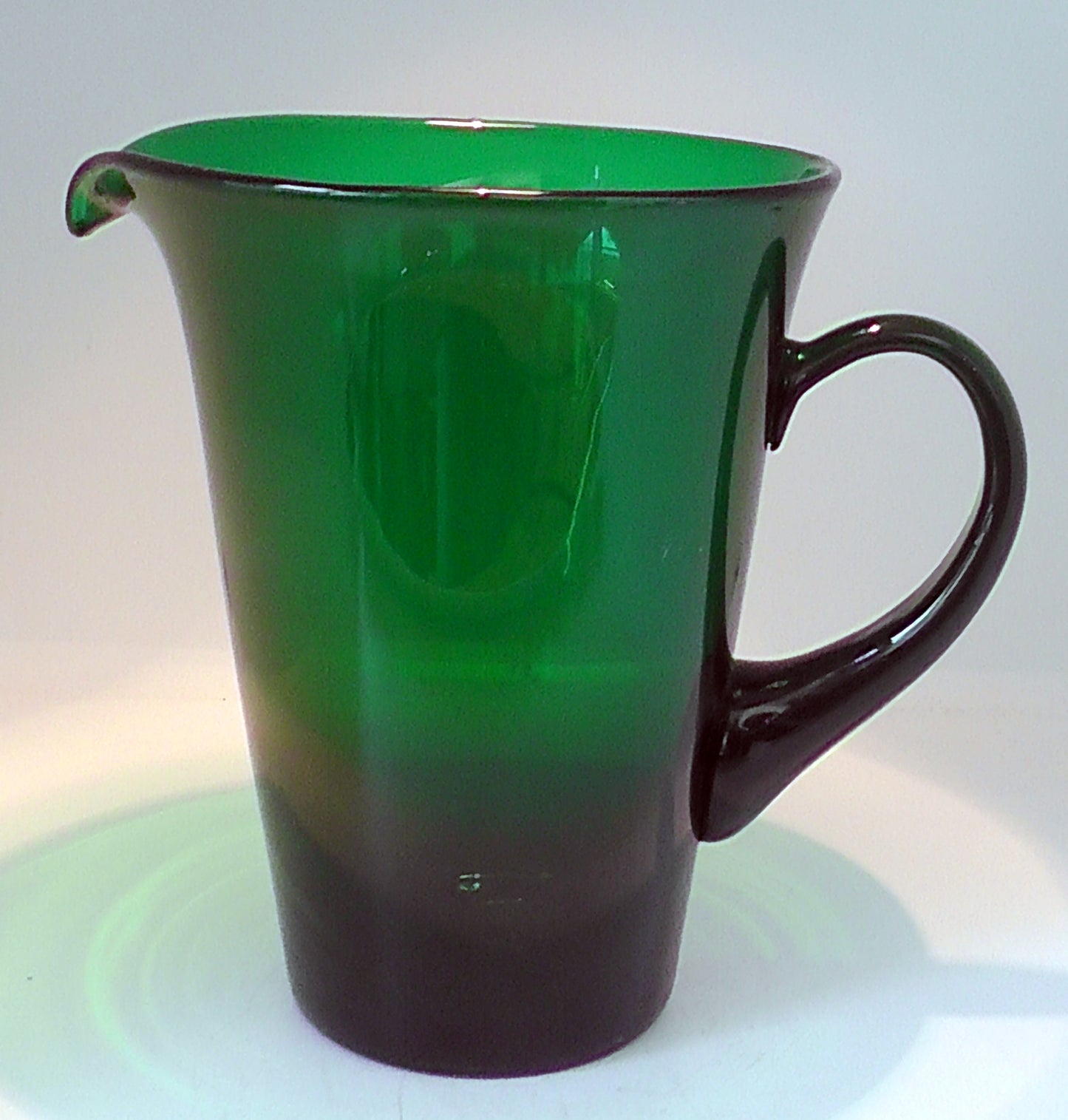 Vintage Mid-Century Emerald Green Large Glass Jug - Finnish?/Italian?