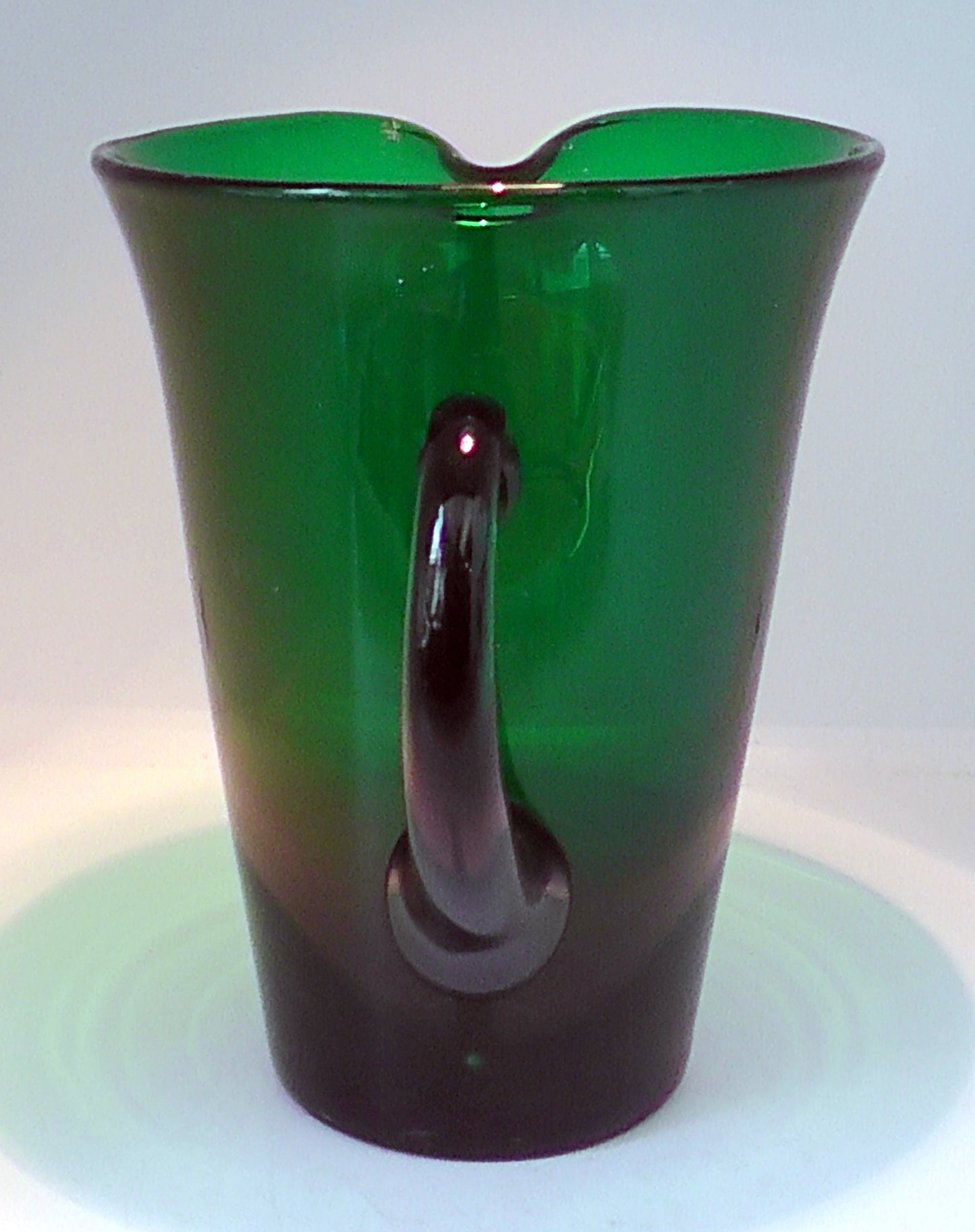 Vintage Mid-Century Emerald Green Large Glass Jug - Finnish?/Italian?