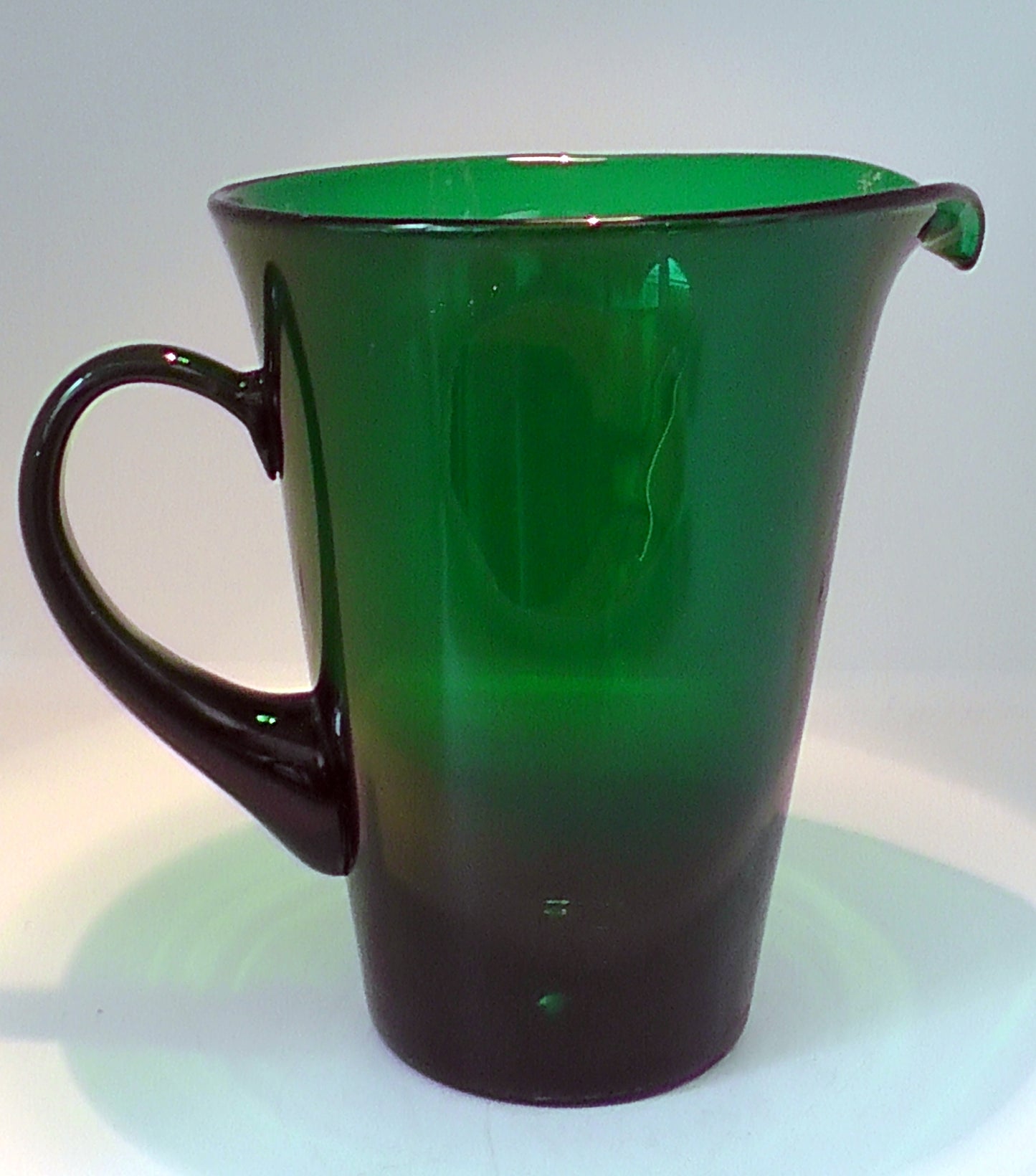 Vintage Mid-Century Emerald Green Large Glass Jug - Finnish?/Italian?