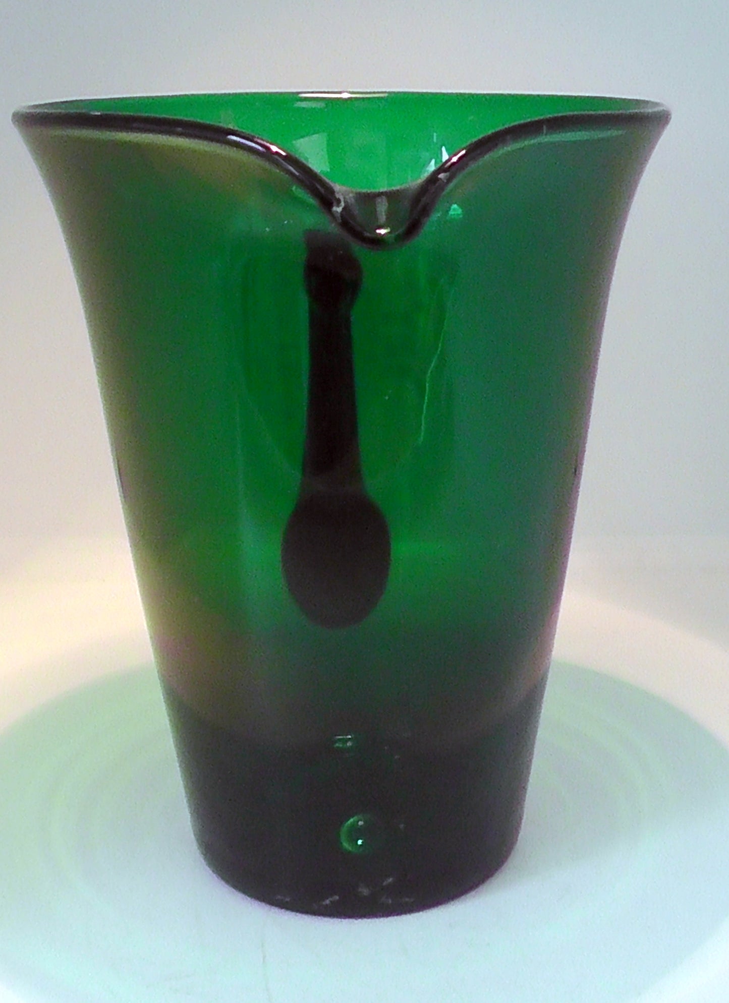 Vintage Mid-Century Emerald Green Large Glass Jug - Finnish?/Italian?