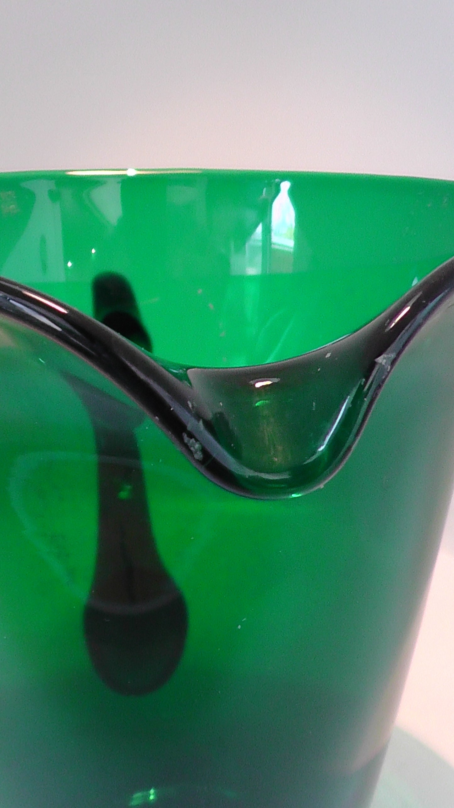 Vintage Mid-Century Emerald Green Large Glass Jug - Finnish?/Italian?