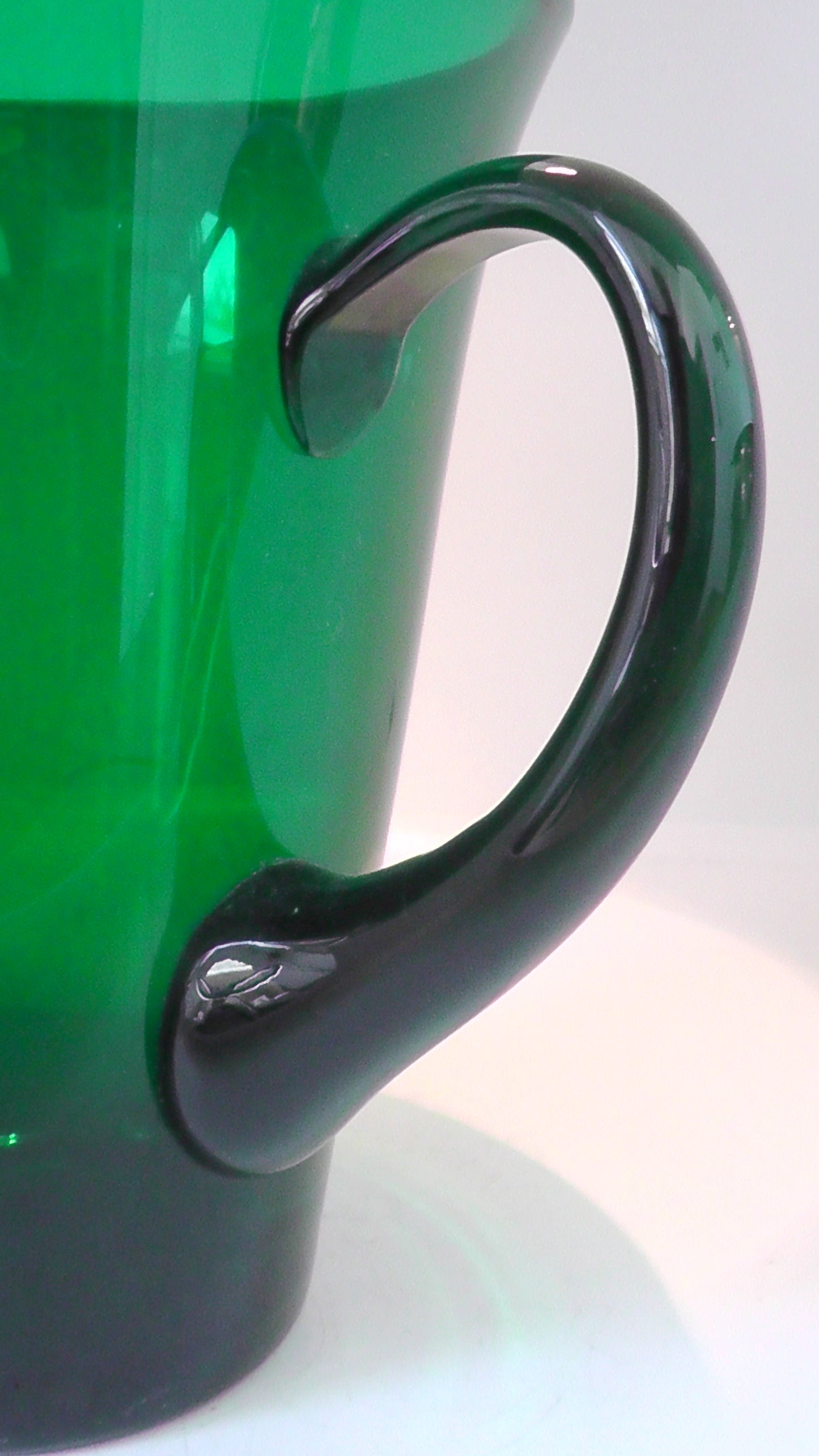 Vintage Mid-Century Emerald Green Large Glass Jug - Finnish?/Italian?