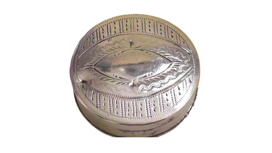 Solid Silver George III Round Patch Box/Vinegarette with Lavender cake - dated 1820 by Samuel Pemberton