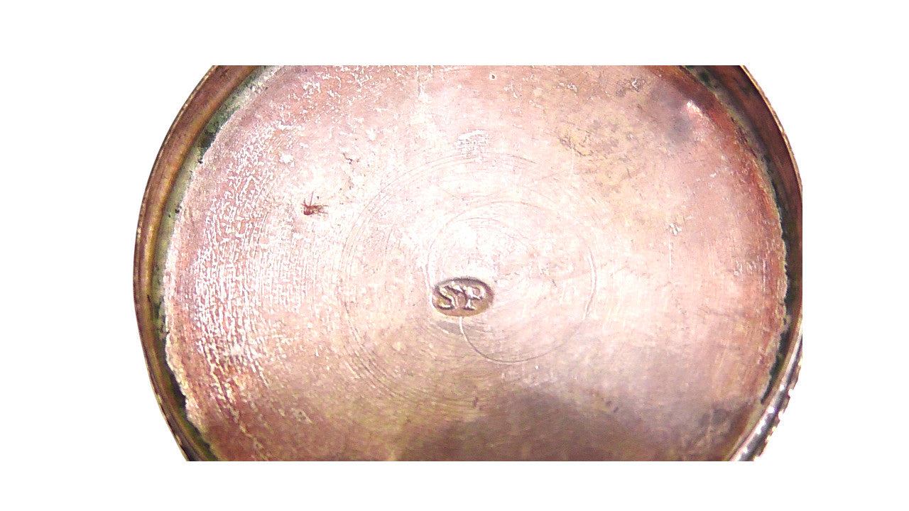 Solid Silver George III Round Patch Box/Vinegarette with Lavender cake - dated 1820 by Samuel Pemberton