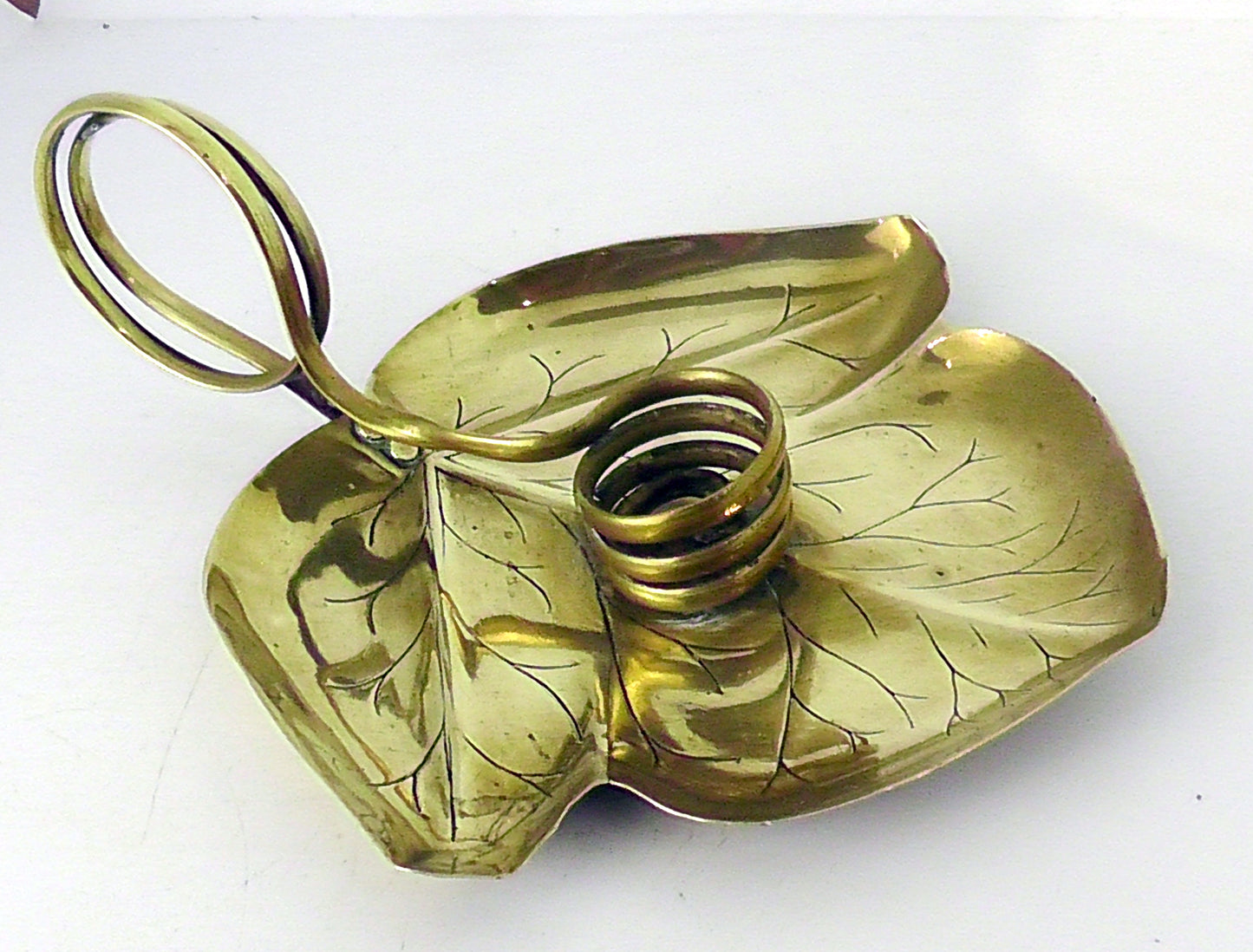 JS & S Sankey Leaf Design Chamberstick/Candlestick