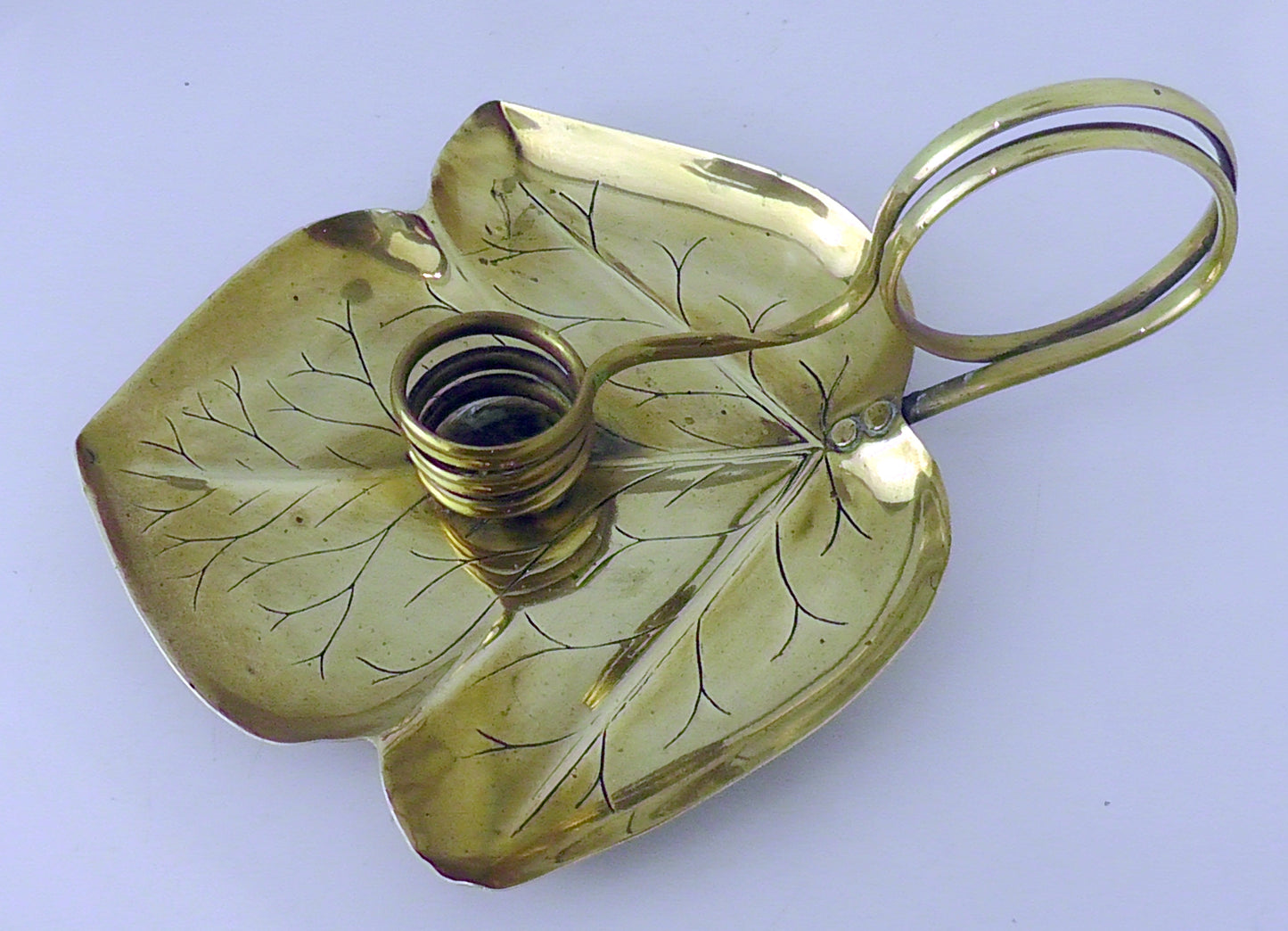 JS & S Sankey Leaf Design Chamberstick/Candlestick