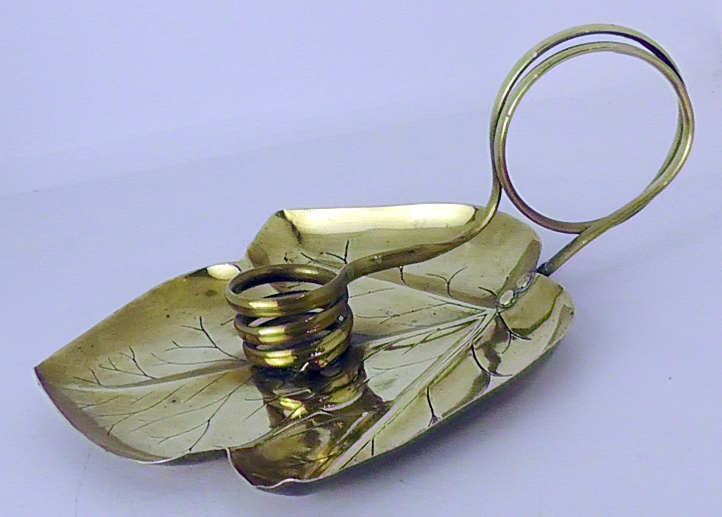 JS & S Sankey Leaf Design Chamberstick/Candlestick