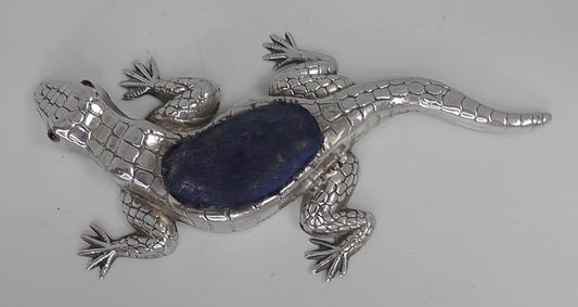 Antique Rare Solid Silver Lizard Pin Cushion by Crisford & Norris dates 1908