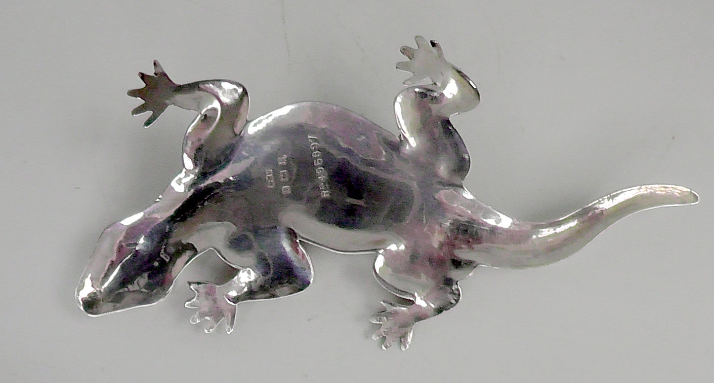 Antique Rare Solid Silver Lizard Pin Cushion by Crisford & Norris dates 1908