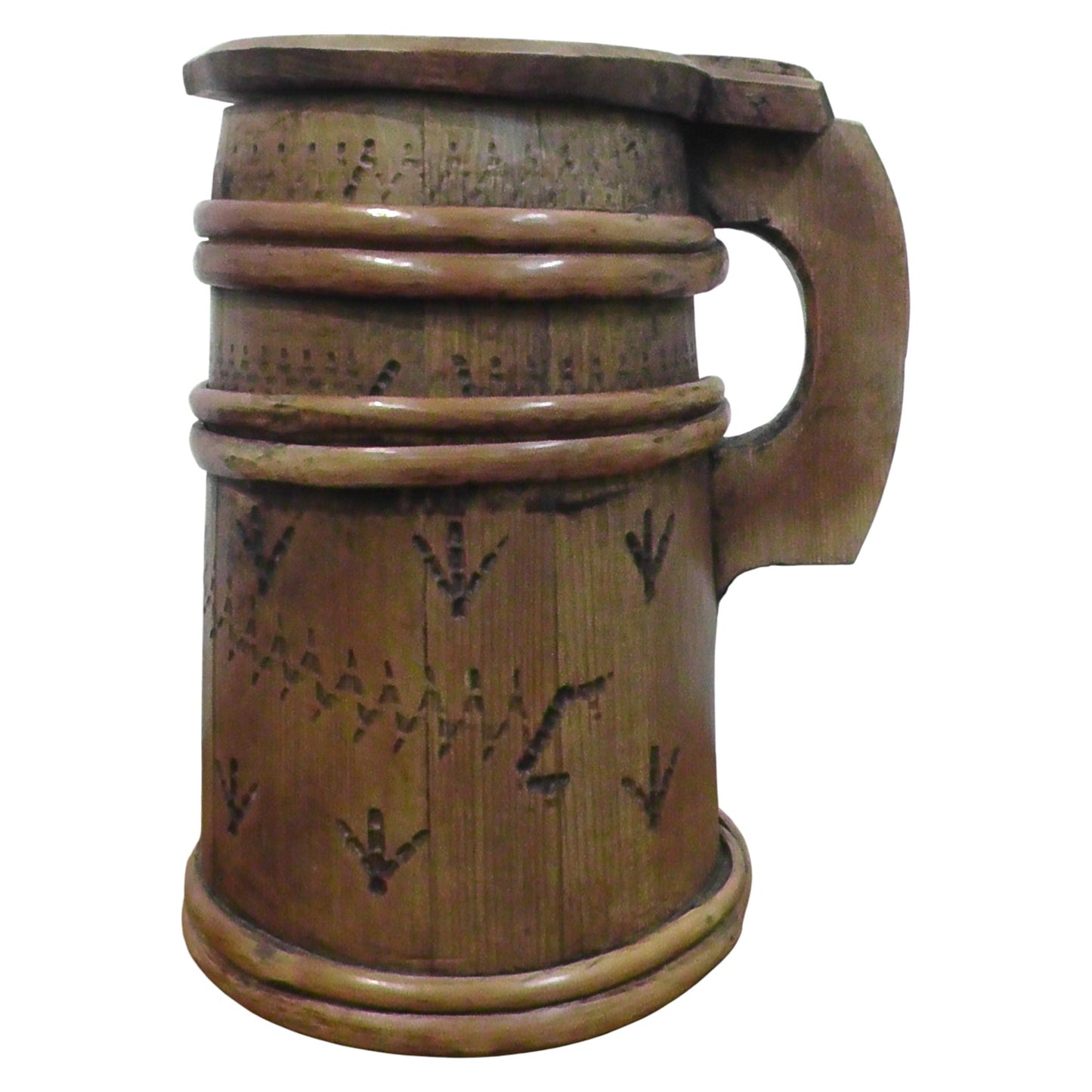 Antique Scandinavian Large Folk Art Lidded Staved Wooden Flour/Sugar Firkin/Storage Jug