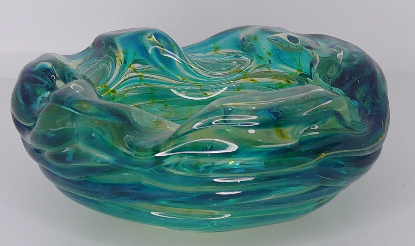 Vintage Mdina Glass Ribbon Bowl