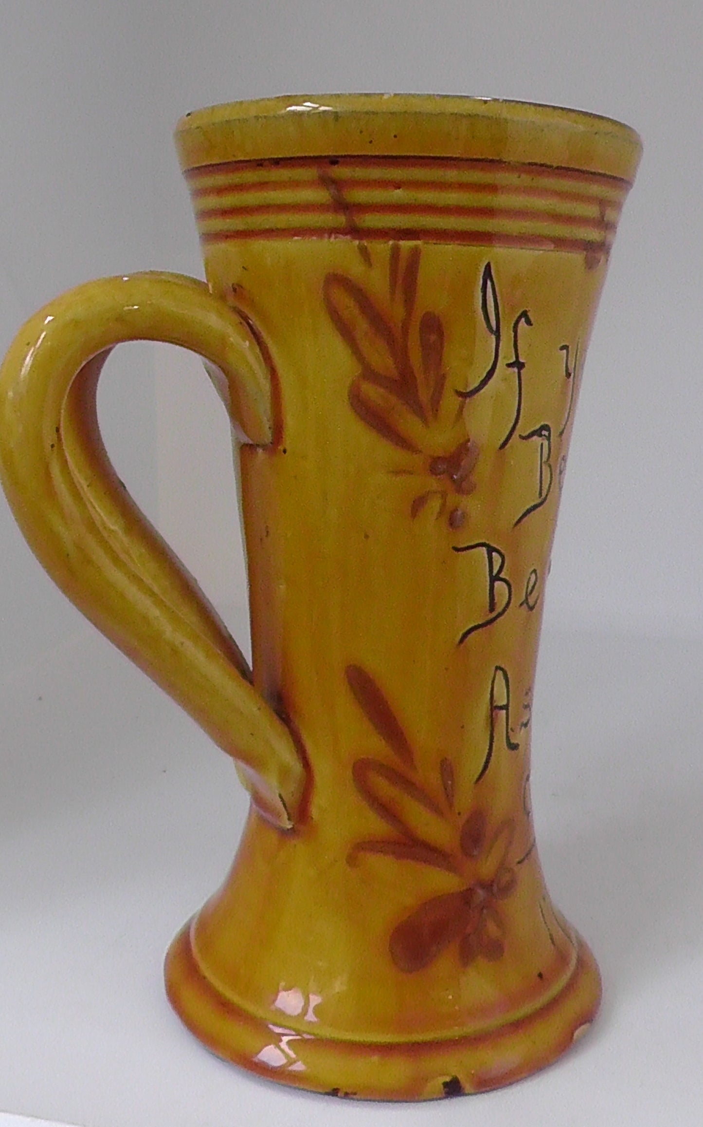Antique Exeter Ware Motto Two Handled Jug/Cup