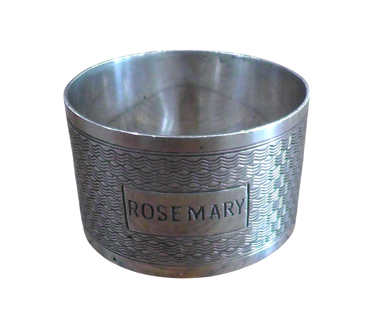 Solid Silver Napkin Ring dates 1945 Engraved Rosemary