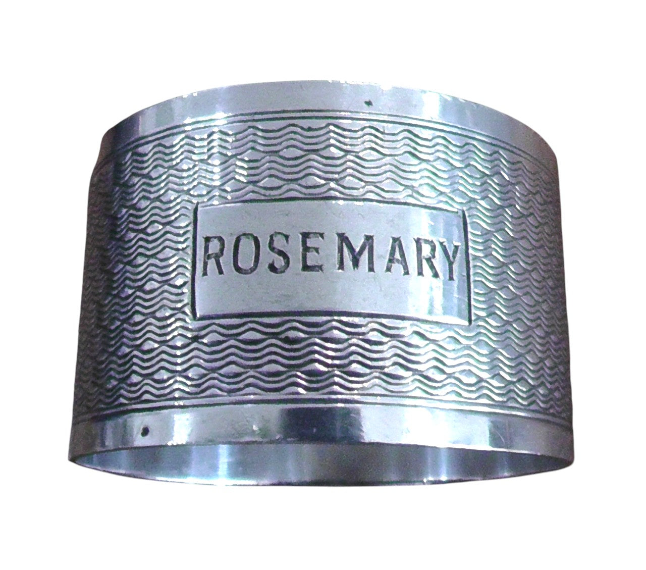 Solid Silver Napkin Ring dates 1945 Engraved Rosemary