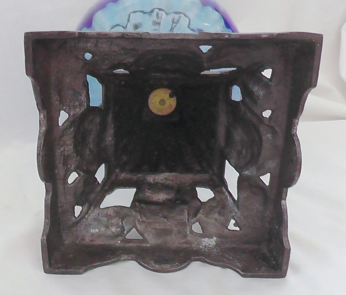 Antique Blue Glass Body Oil Lamp