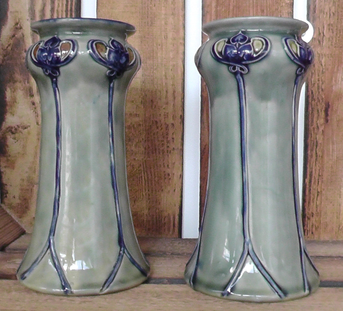 Pair of Art Nouveau Royal Doulton Vases by Lily Partington
