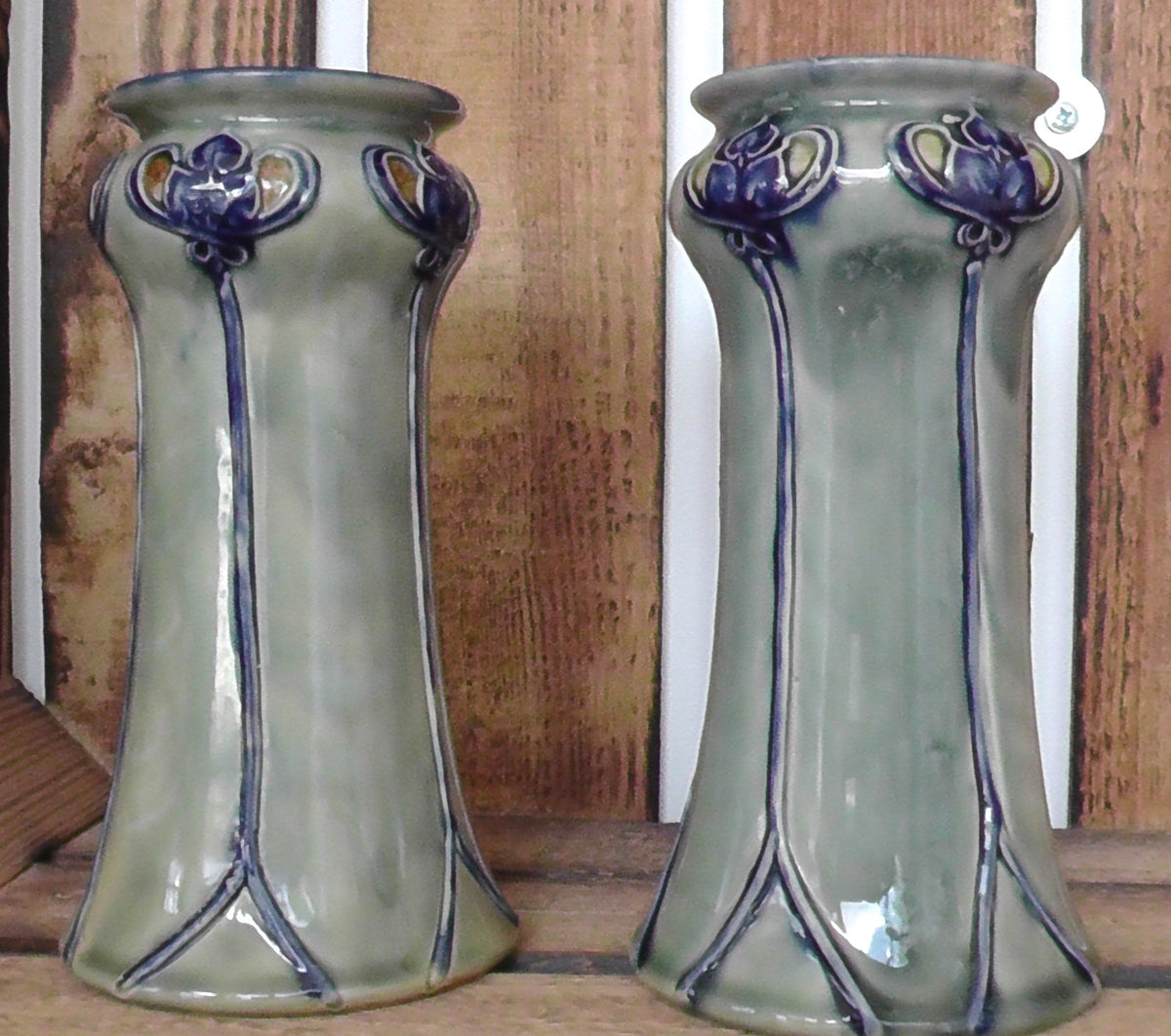 Pair of Art Nouveau Royal Doulton Vases by Lily Partington