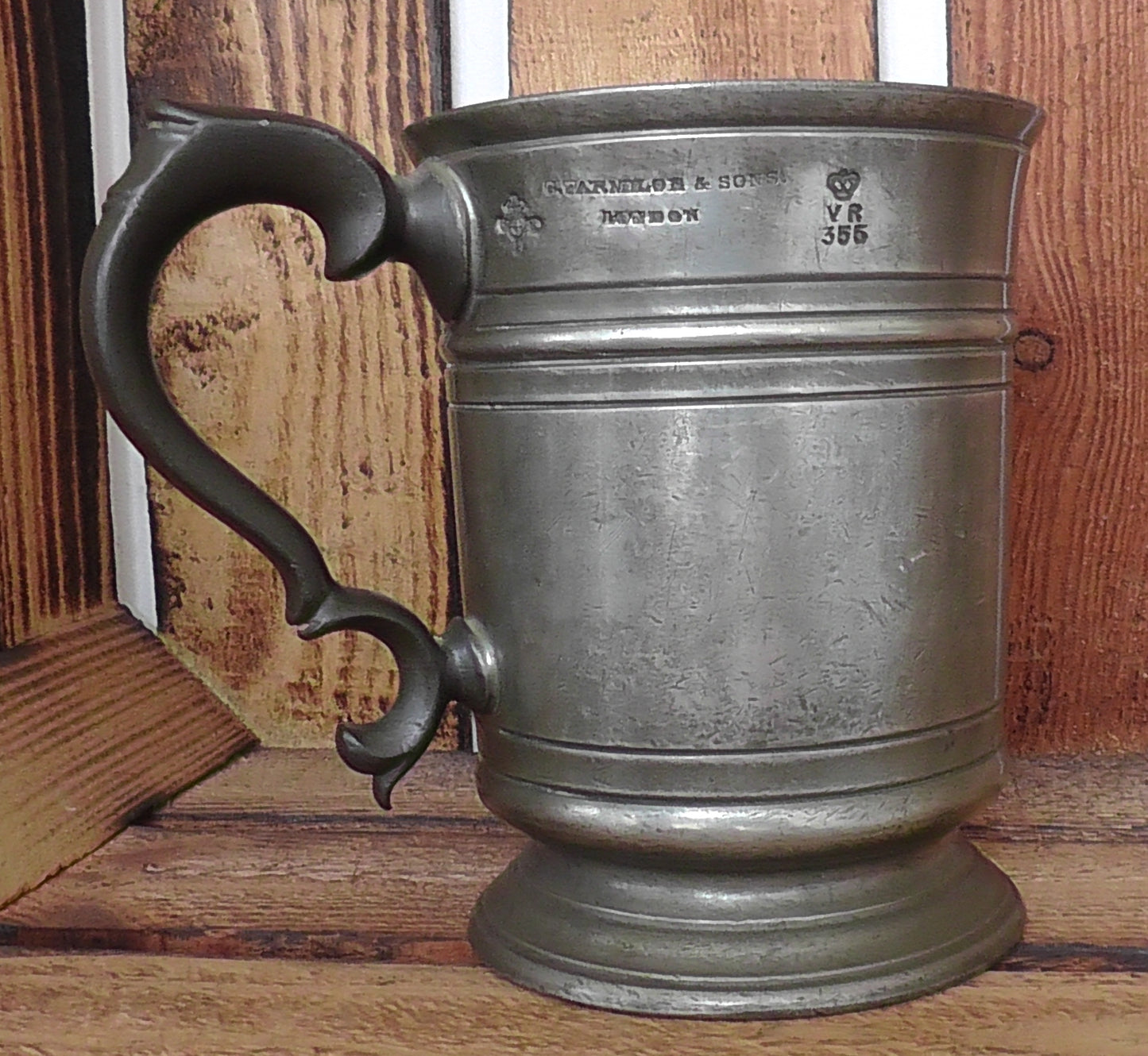 Victorian Pewter 1 Pint Measure G Familoe & Sons Tankard