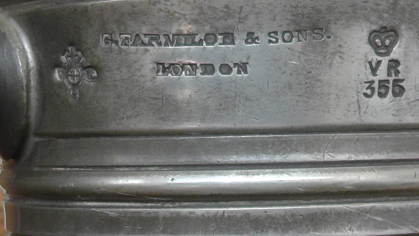 Victorian Pewter 1 Pint Measure G Familoe & Sons Tankard