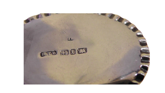 Victorian Solid Silver Oval Repousse Pill Box dates 1893