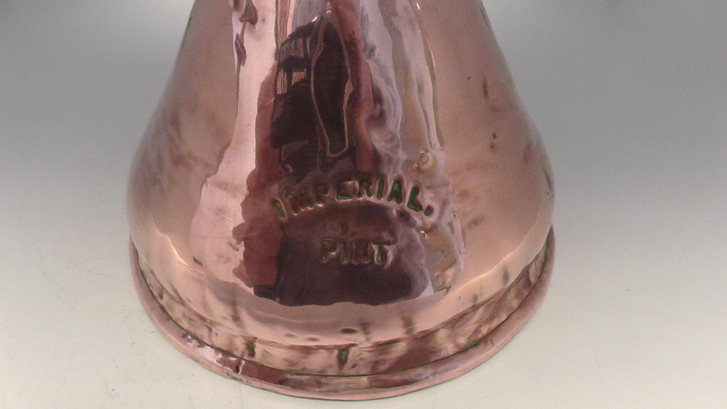 Victorian 1 Pint Copper Flagon/Harvest Jug
