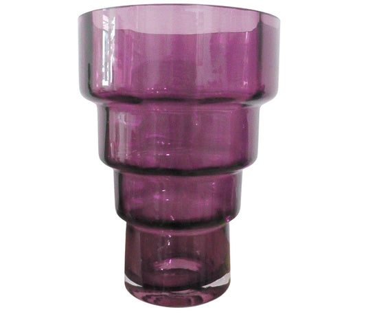 Large Vintage Amythest Stepped Glass Vase