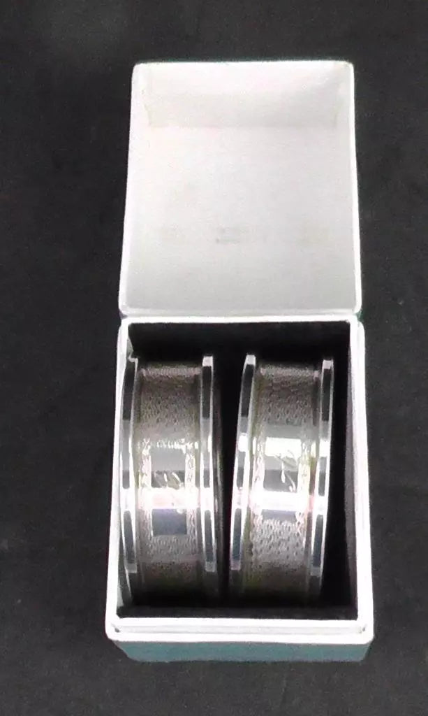 Boxed Pair of  Solid Silver Napkin Ring dates 1992
