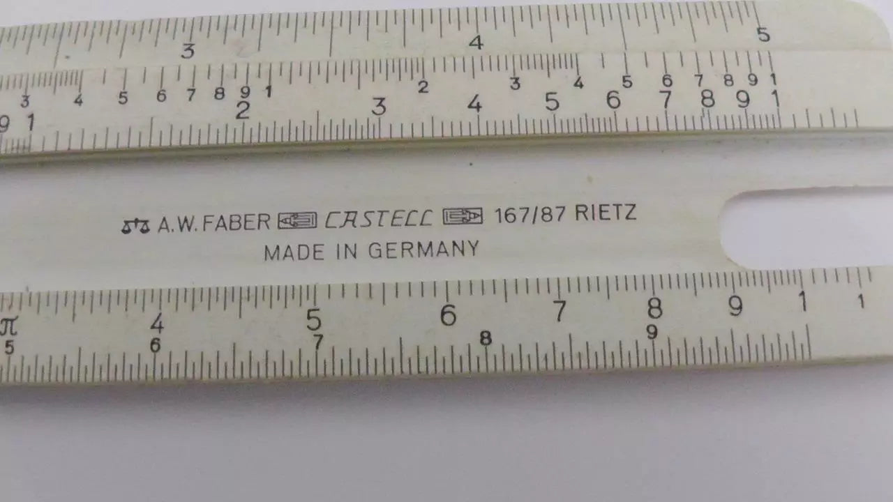 Vintage A.W. Faber Castell 167/87 G Rietz Slide Rule and Case - Made in Germany