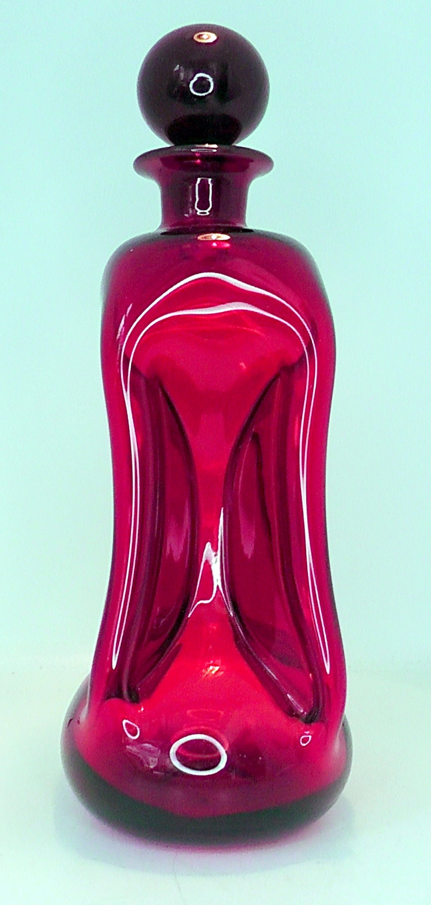 Mid Century Rare Red Kastruop Holmgaard Kluk Kluk Decanter