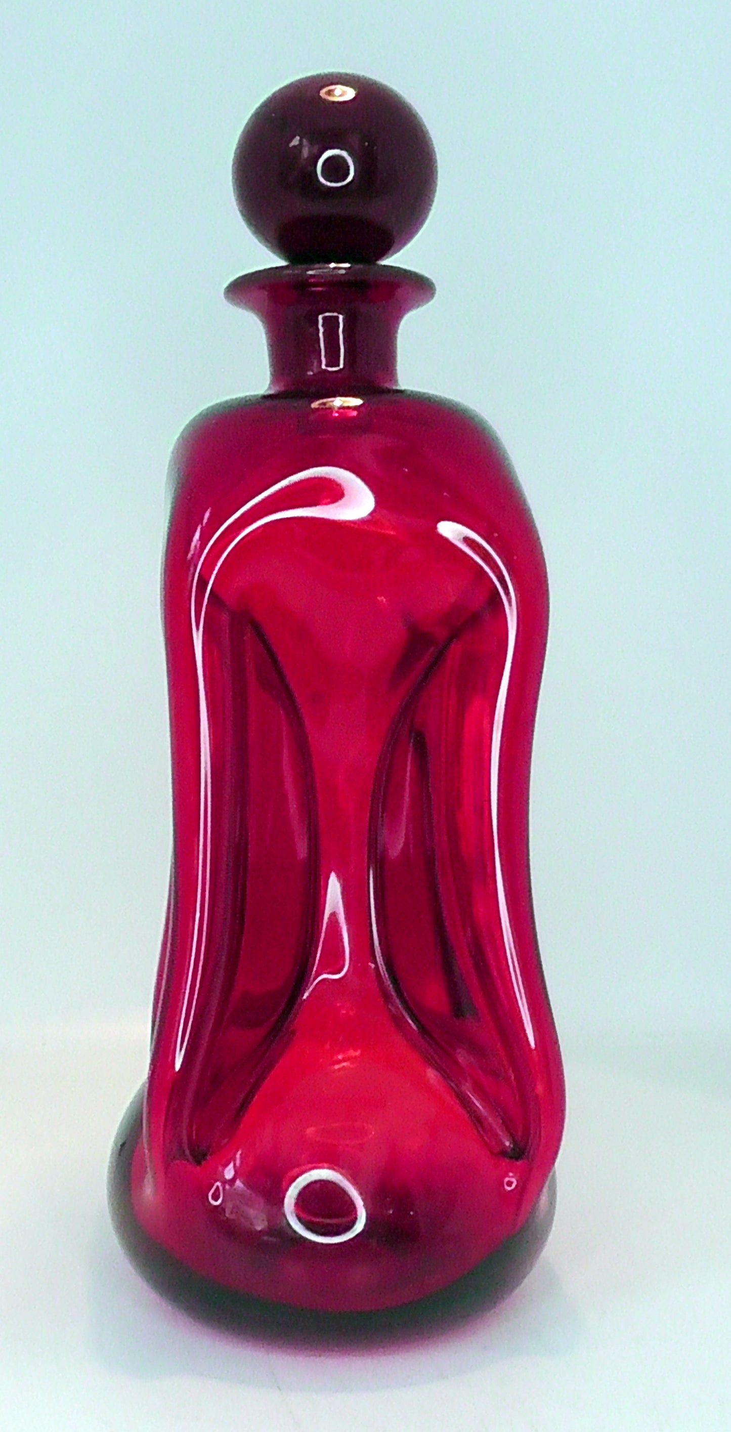 Mid Century Rare Red Kastruop Holmgaard Kluk Kluk Decanter