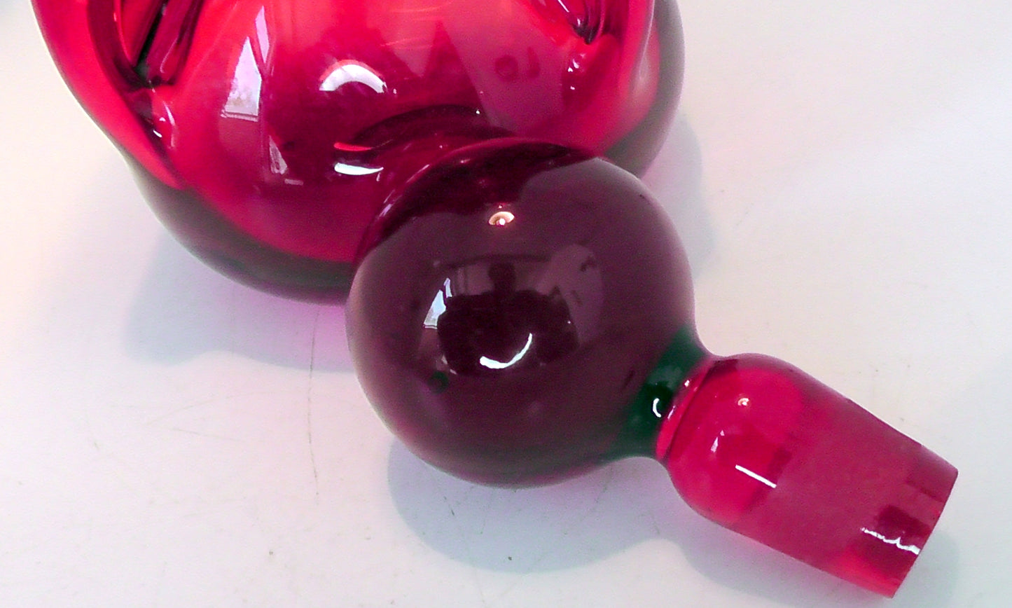 Mid Century Rare Red Kastruop Holmgaard Kluk Kluk Decanter