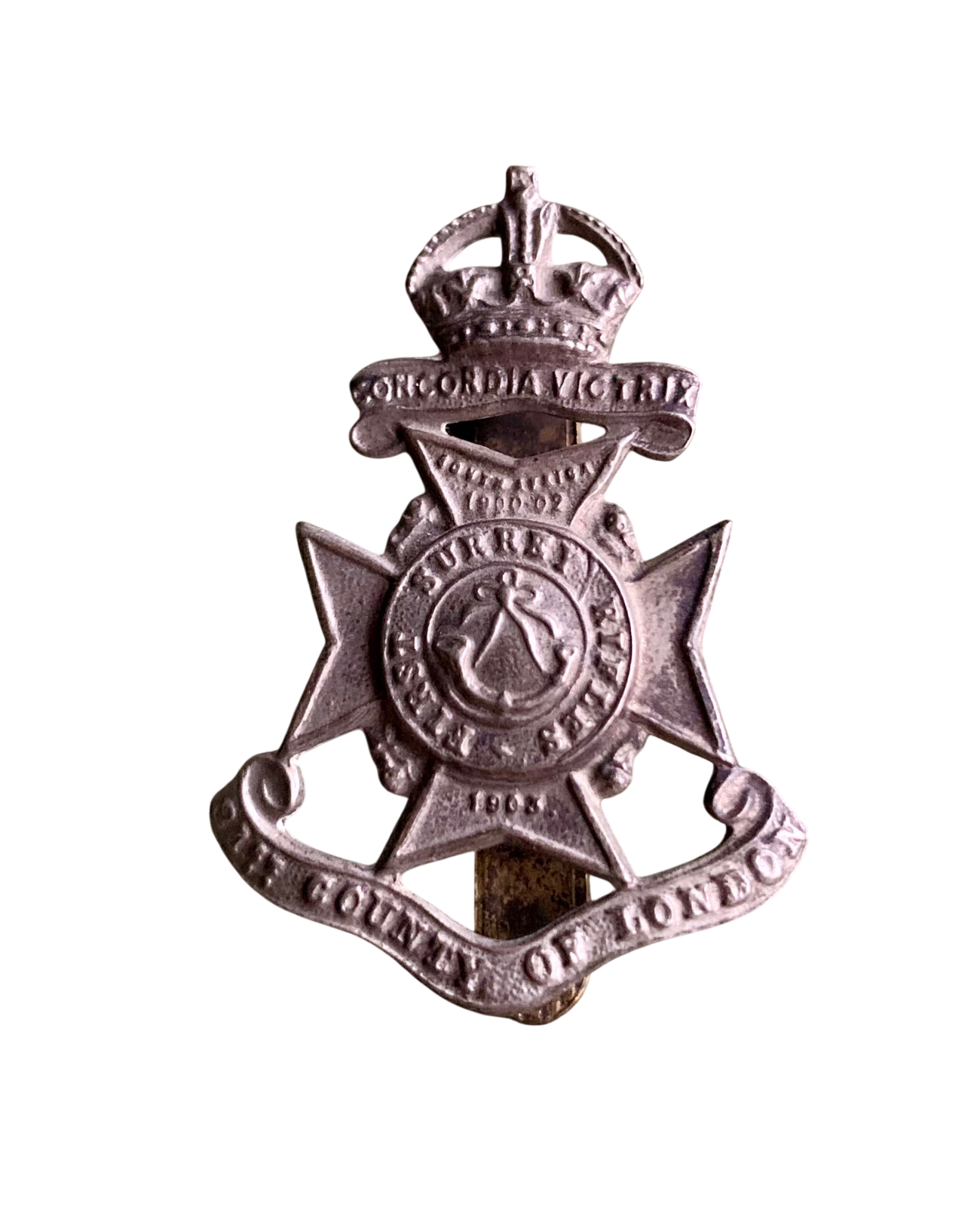 WWI 21st (County of London) Battalion, London Regiment (First Surrey Rifles) Cap Badge