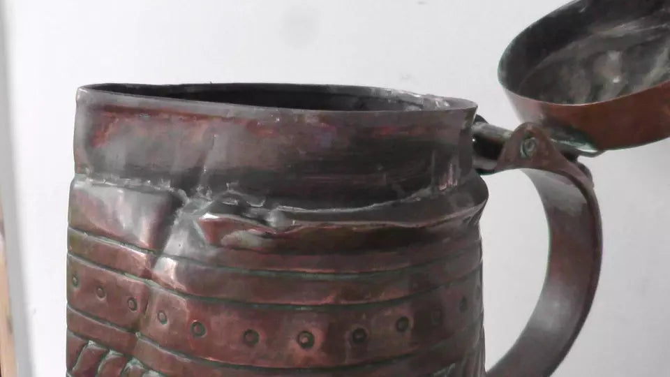 Rare Late 1600s/Mid 1700's Rare Bohemian Copper Master Stein - Very Large