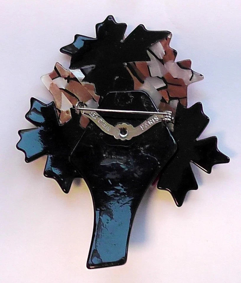 Genuine Lea Stein Tree Brooch (Sycamore/Maple)