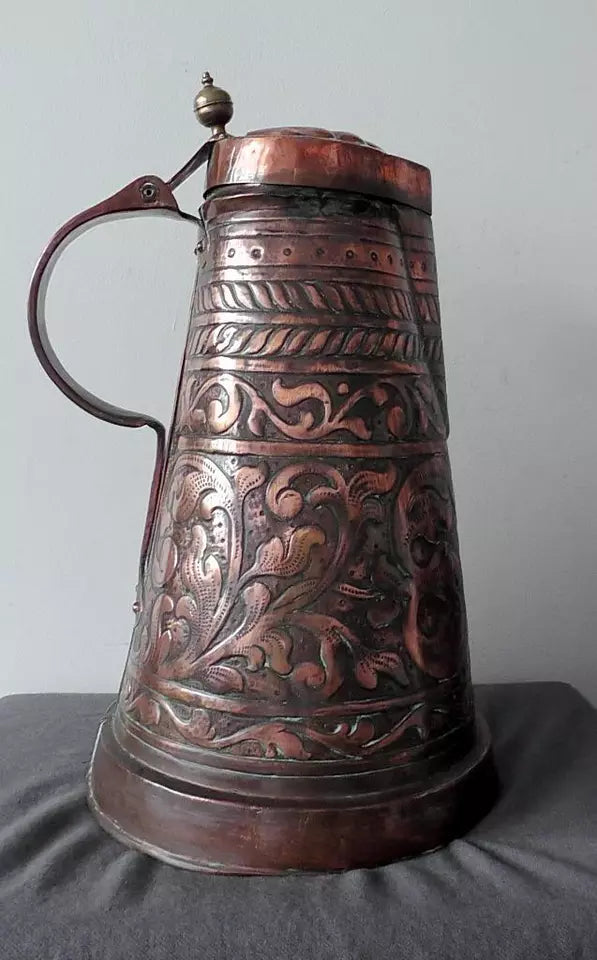 Rare Late 1600s/Mid 1700's Rare Bohemian Copper Master Stein - Very Large